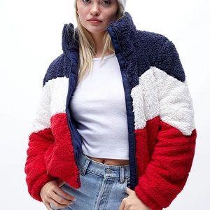Tommy Hilfiger Chevron Color Block Puffer Jacket